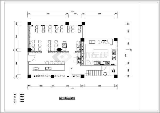 某地2层西餐厅室内装饰设计施工图