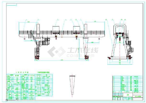 10吨龙门吊cad图纸共2张图