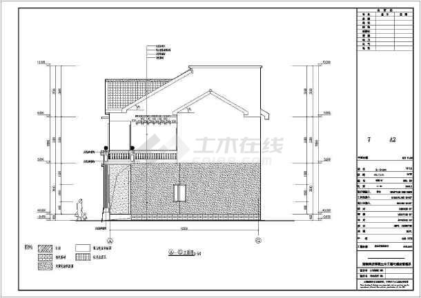 某地两层坡屋顶框架农民住宅建筑施工图