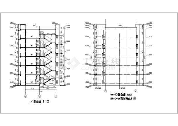 某地6层砖混结构宿舍楼建筑施工图纸