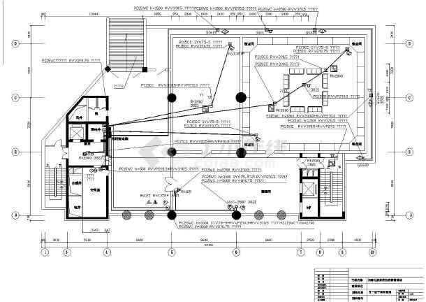 某公司值班室监控系统布线设计图纸_综合布线电气设计