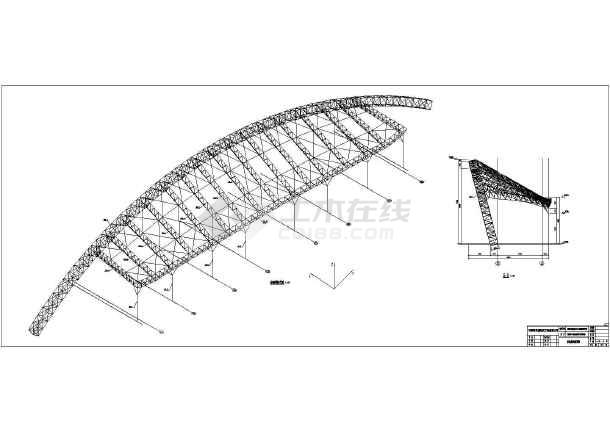 某地桁架钢结构体育场看台全套建筑施工图