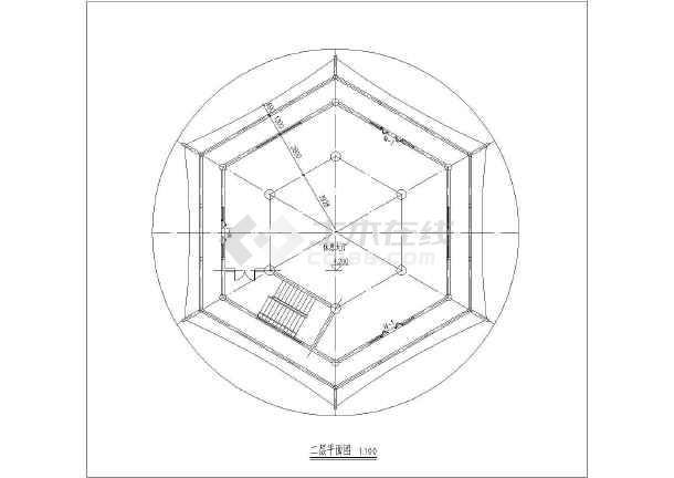 某仿古三层六角形塔建筑设计方案图_cad图纸下载-土木在线