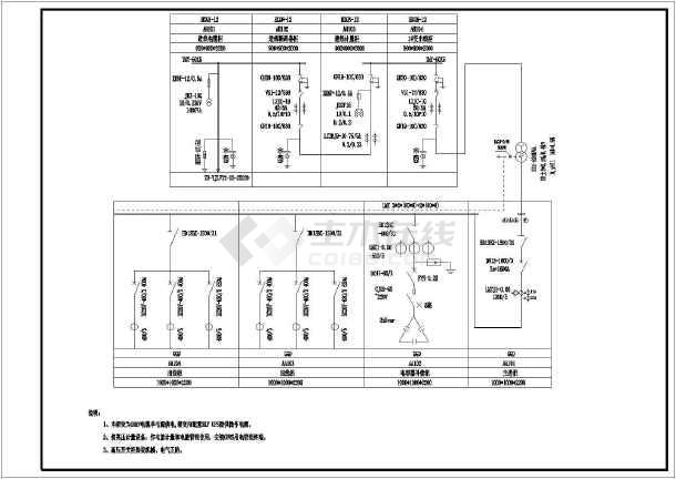 一台630kva箱式变压器电气施工图