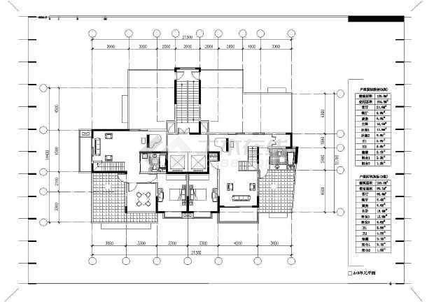 住宅楼建筑整层建筑平面户型设计施工图