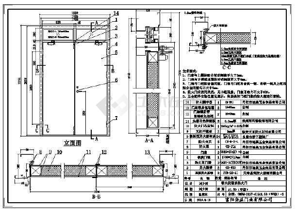 某地防火门以及防火门设计施工图