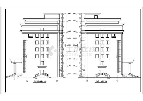 某七层框架结构简欧风格办公楼建筑设计施工图