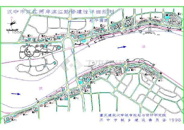 【汉中市】汉江两岸滨江路修建性详细规划总平面图