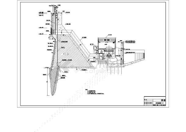 初步设计阶段某碾压混凝土重力坝结构布置图