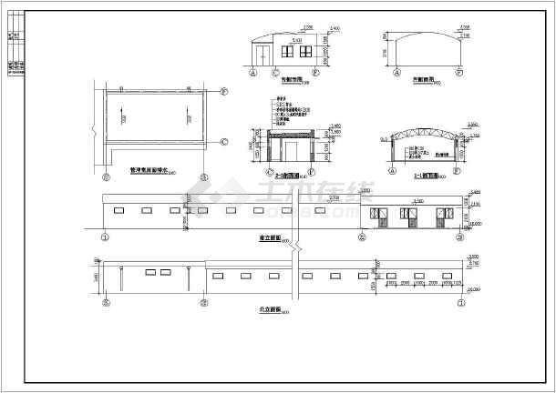 【杭州】某学校自行车车棚建筑施工图