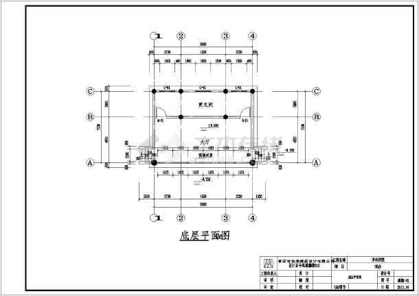 总平面布置示意图,牌楼平立面图,1-1剖面图,2-2剖面图,祠堂底层平面图