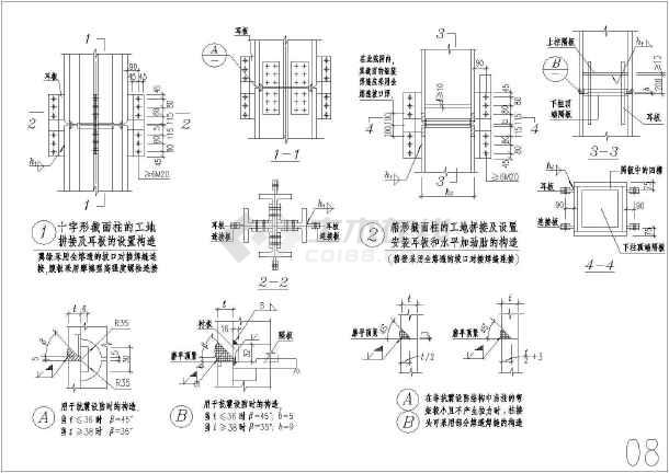 各种比较常用钢结构节点大样构造图