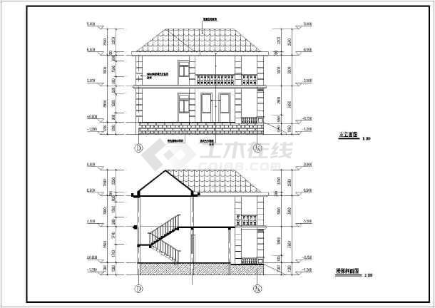湘潭某地两层砖混结构别墅建筑结构设计施工图纸