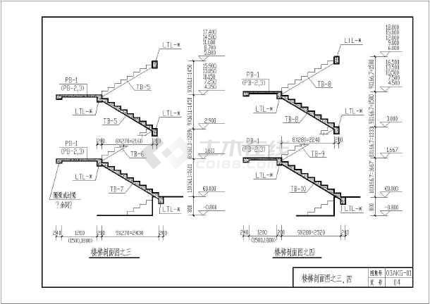 安康市建筑设计研究院结构通用图板式楼梯(住宅)-03akg-01