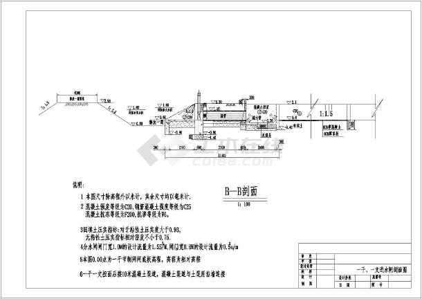 某小型水利工程水闸结构布置及钢筋图