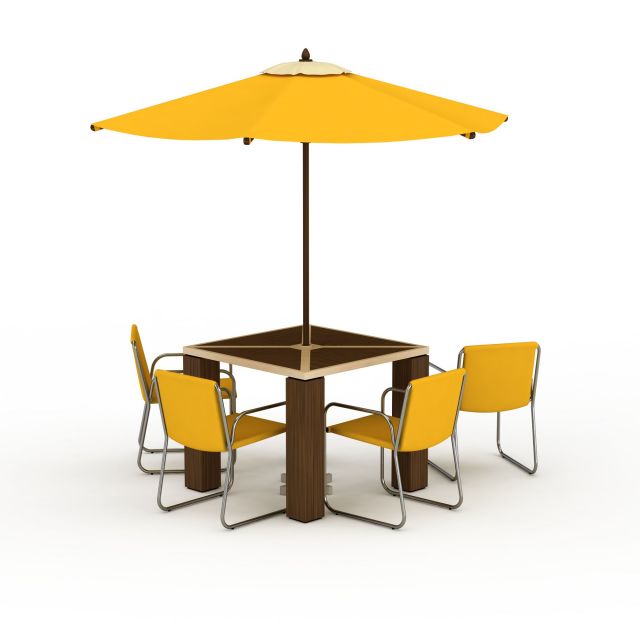 咖啡店户外休闲桌椅3d模型下载
