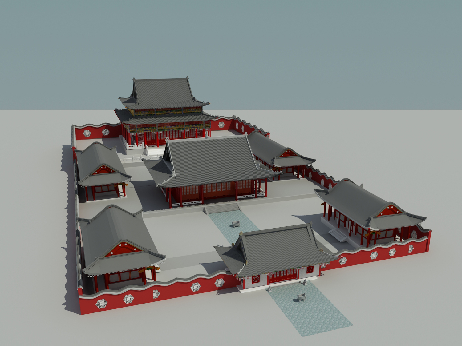 古代寺庙3d模型下载