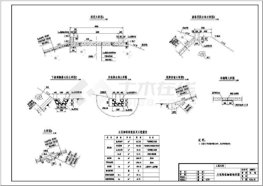 某小型水库大坝技术施工图完整图