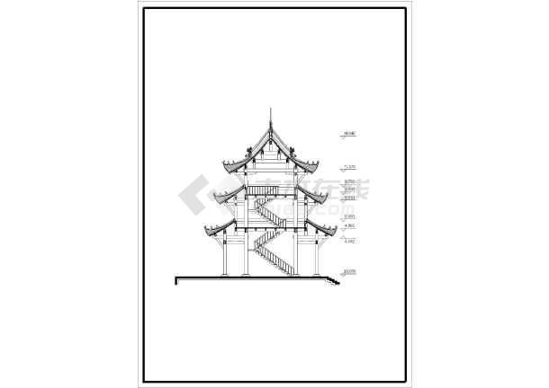 某地二层寺庙古建筑设计详细方案图