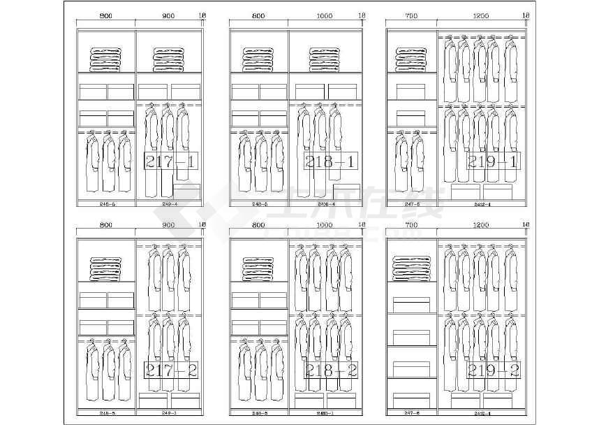 最新收集上百种衣柜样式CAD图集(附衣柜的结构与设计标准)下载-土木在线