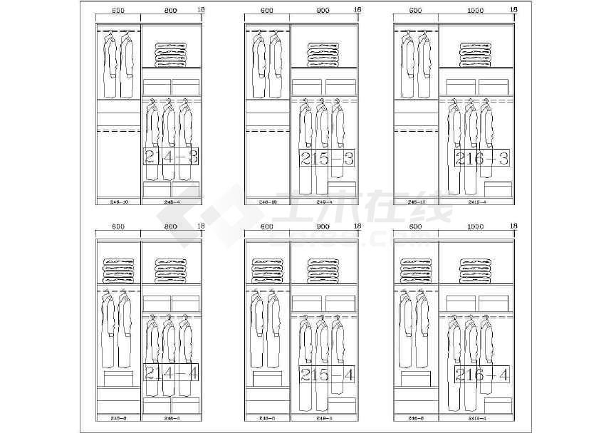 最新收集上百种衣柜样式CAD图集(附衣柜的结构与设计标准)