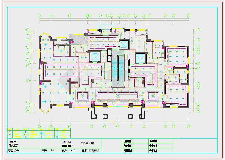 房产公司大厦首层大堂公共区域装修施工图含物料表