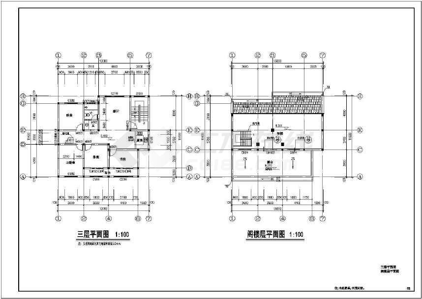 某地砖混低层村镇住宅建筑及结构图纸