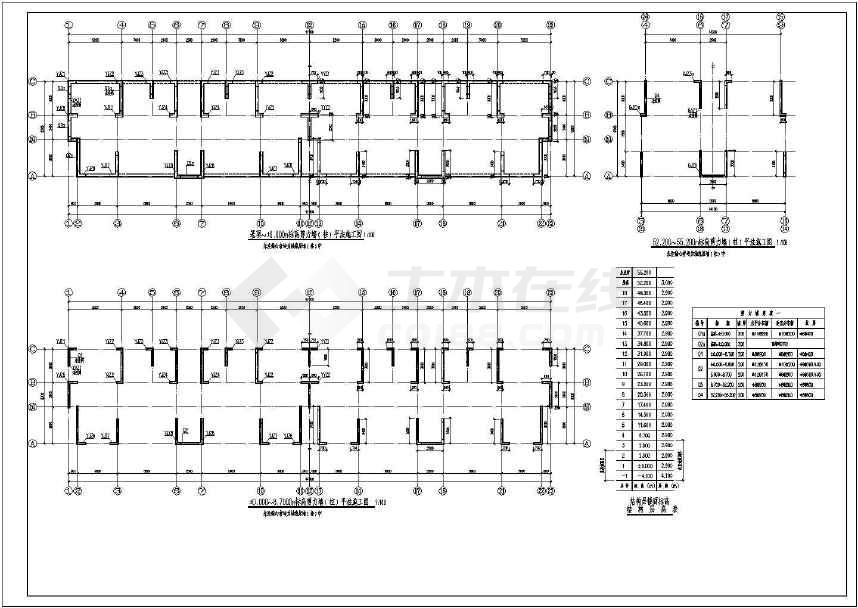 墙柱平法施工图(含柱表)