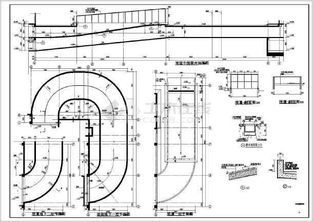 某地下两层车库汽车坡道结构设计图下载