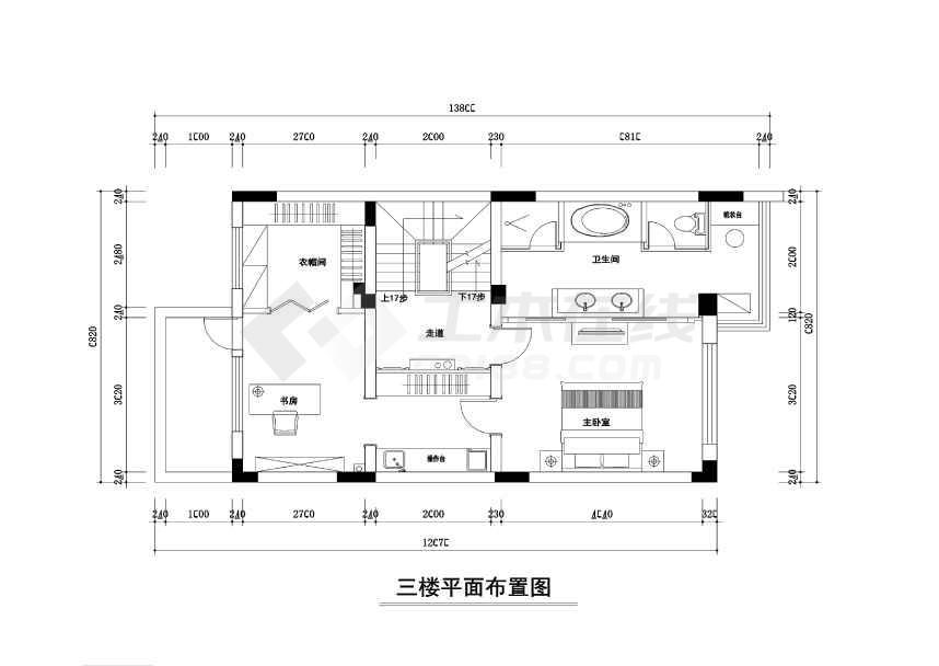 古典风格一号独栋四层别墅装修设计cad图纸地下室),图纸包含了平面图