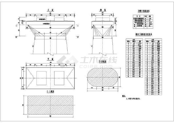 16 32m,24 32m 不等跨简支t梁     图纸包含:桥墩总图,顶帽结构图,顶