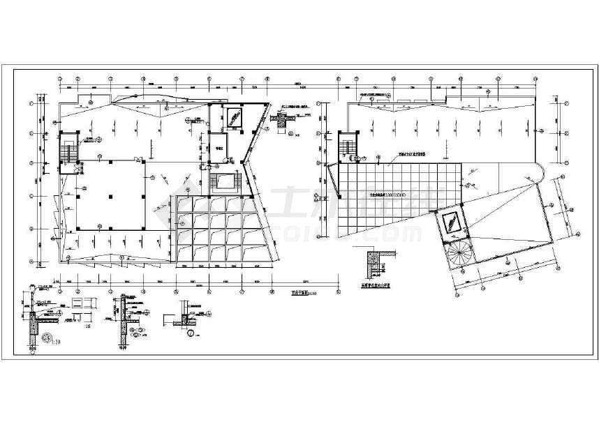 某学校图书馆阶梯教室建筑施工设计图