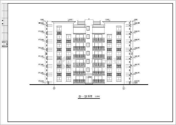 小高层住宅楼给排水平立面图cad图库大全图片2