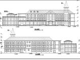 欧式古典风格三层带阁楼组团式综合楼建筑设计cad施工方案图片1