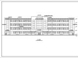 四层坡顶小学教学楼西班牙瓦饰建筑施工cad方案图图片1