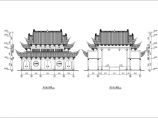 经典古建筑祠堂戏台设计平立面图纸图片1