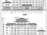 行政机构六层坡面屋顶办公楼建筑施工cad平立面方案图（2层宝塔顶）图片1