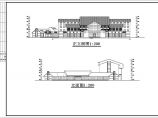 精致坡面屋顶局部五层办公楼建筑设计cad施工平立面方案图(连接商场)图片1