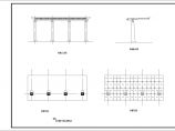 三柱、四柱雨棚钢结构cad施工图图片1