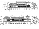 三层中式民俗古建筑自建房设计cad平立面方案图(适合文化旅游区)图片1