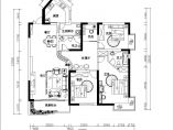 150平方现代简约三居室装修设计cad施工平面方案图(厨房户型突出)图片1