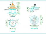 经典中式古建圆形景观亭金色琉璃瓦顶设计cad方案图(带结构施工)图片1