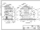 【三层】框架结构坡屋顶欧式私人别墅建筑设计cad图纸（含设计说明）图片1
