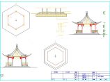 公园五角凉亭混凝土结构施工设计cad平立面布置图纸图片1