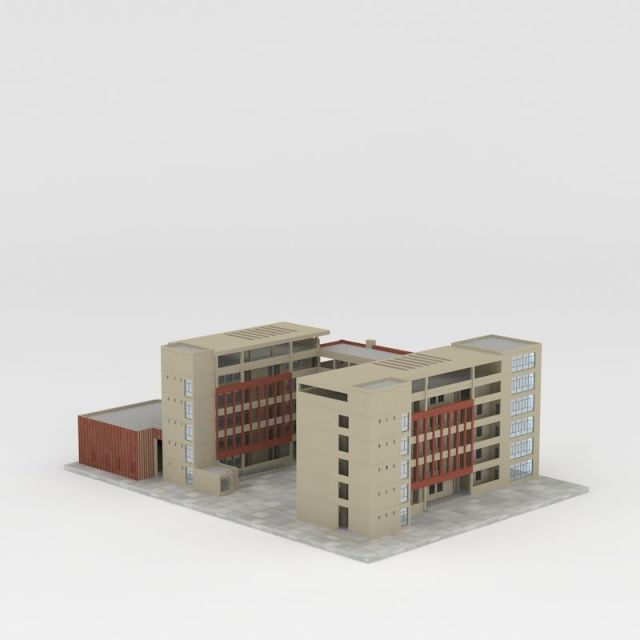 学校教学楼3d模型下载