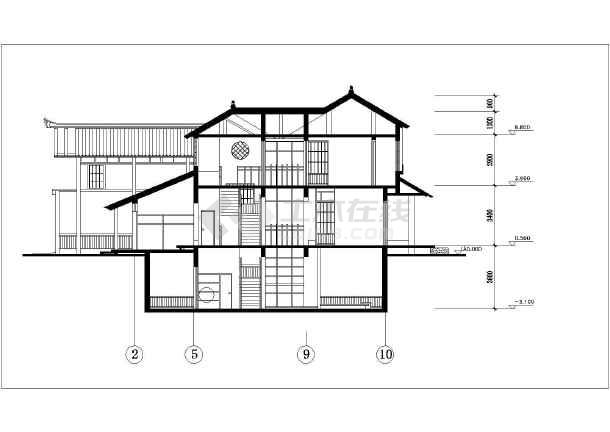 日式风格二层别致自建房屋建筑设计图 (全套)