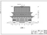 某框架结构江南古建筑风格大雄宝殿建筑CAD图纸图片1