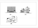 美式坡屋顶三层双屏自建别墅详细建筑设计图图片1