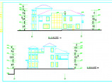 框架结构二层坡屋顶带泳池别墅建筑CAD建筑设计图图片1
