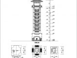 某市区钟楼古建筑设计平立面施工图纸图片1